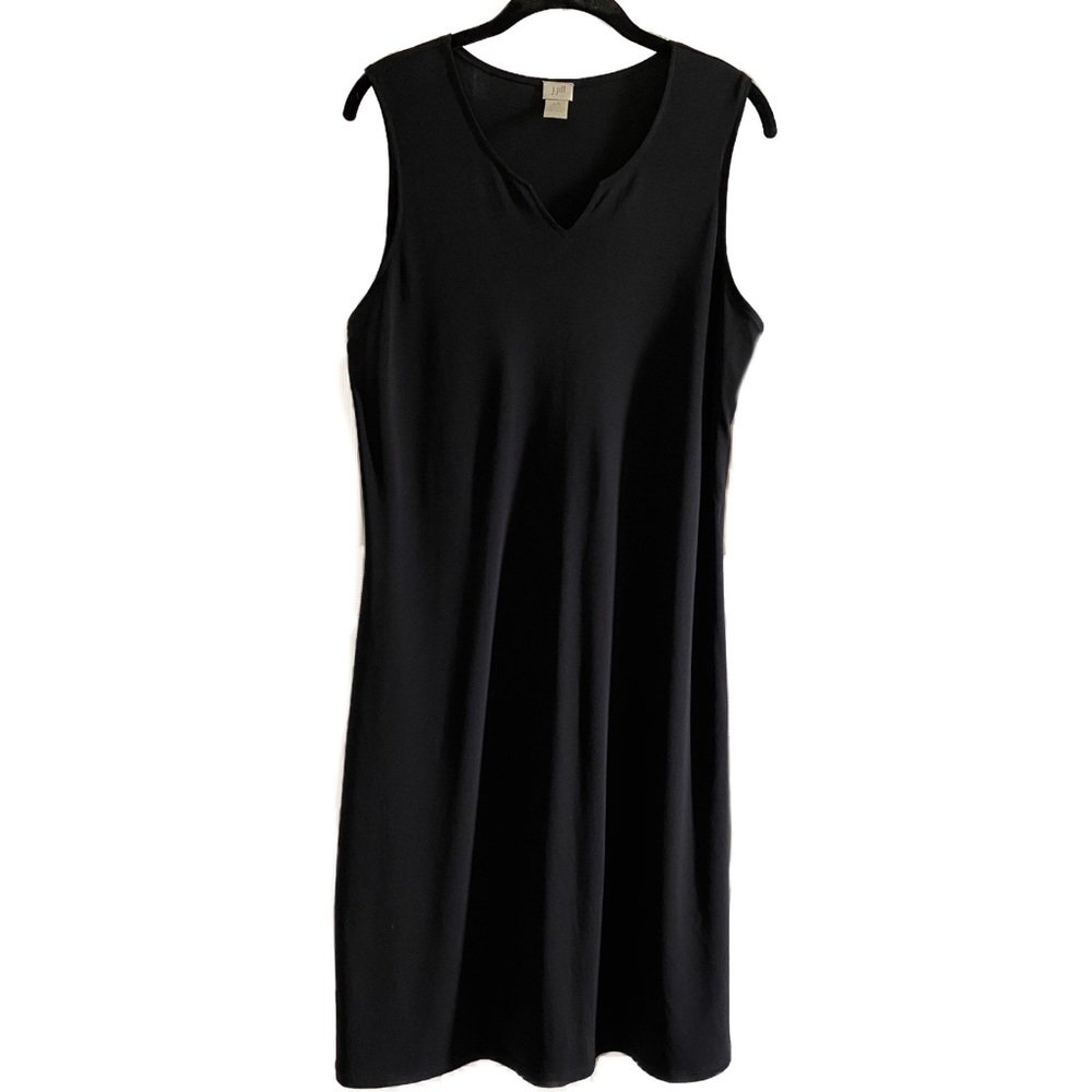 JJill size L petite sleeveless black dress
